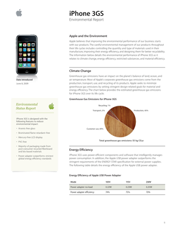 Iphone 3GS Environmental Report