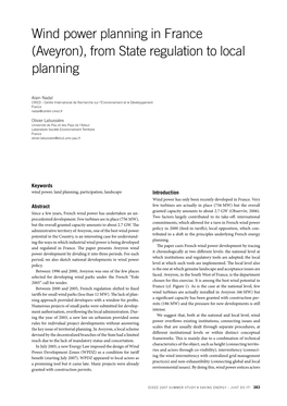 Wind Power Planning in France (Aveyron)