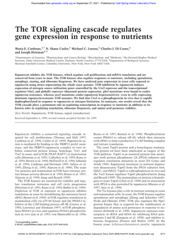 The TOR Signaling Cascade Regulates Gene Expression in Response to Nutrients