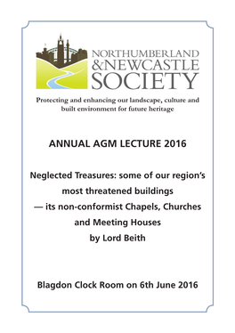 Annual AGM Lecture 2016