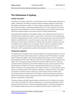 The Vietnamese in Sydney