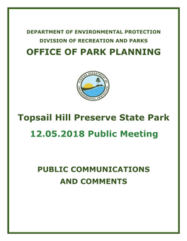 Topsail Hill Preserve State Park 12.05.2018 Public Meeting