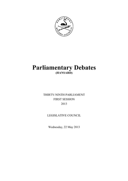 Parliamentary Debates (HANSARD)