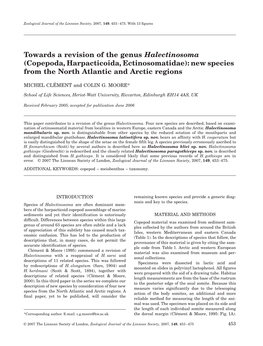 Copepoda, Harpacticoida, Ectinosomatidae): New Species from the North Atlantic and Arctic Regions