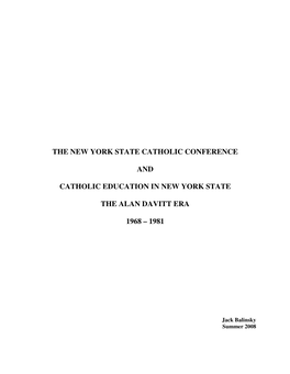 Catholic Education in New York State