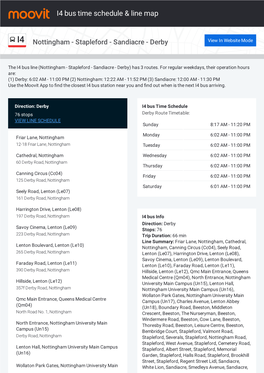 I4 Bus Time Schedule & Line Route