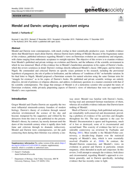 Mendel and Darwin: Untangling a Persistent Enigma