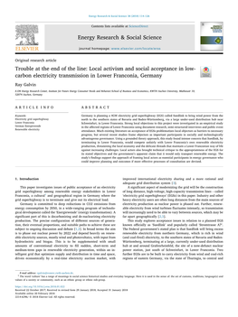 Local Activism and Social Acceptance in Low-Carbon Electricity