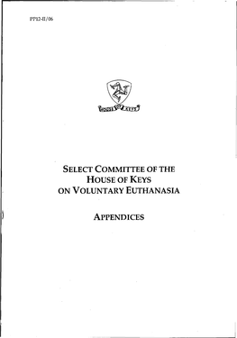Report of the Select Committee of the House of Keys on Voluntary Euthanasia