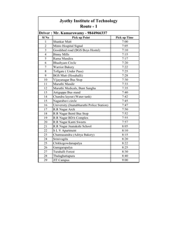 College Bus Routes