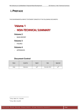 N4 Collooney to Castlebaldwin Proposed Road Development EIS Volume 1: Non Technical Summary