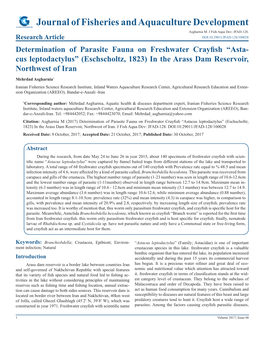 Journal of Fisheries and Aquaculture Development Asgharnia M