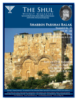 The Shul Weekly Magazine Sponsored by Mr