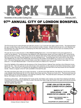 97Th ANNUAL CITY of LONDON BONSPIEL