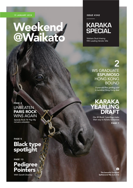 19 JANUARY 2018 ISSUE #342 KARAKA Weekend SPECIAL Waikato Stud Chasing @Waikato Fifth Leading Vendor Title