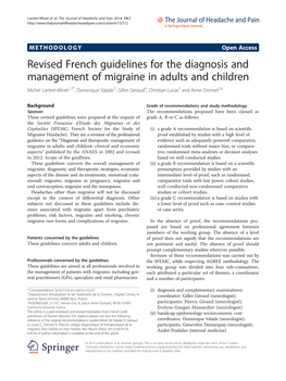 Revised French Guidelines for The