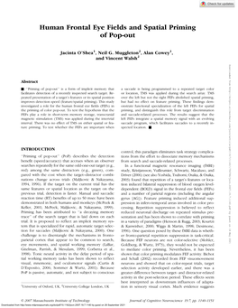 Human Frontal Eye Fields and Spatial Priming of Pop-Out