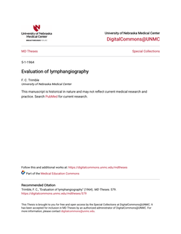 Evaluation of Lymphangiography
