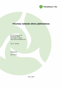 Hiiumaa Valdade Ühine Jäätmekava 2