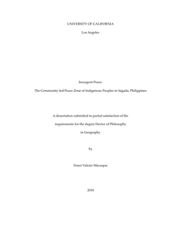The Community-Led Peace Zone of Indigenous Peoples in Sagada, Philippines