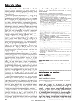 Metal Wires for Terahertz Wave Guiding