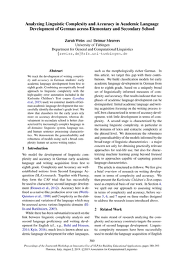 Analyzing Linguistic Complexity and Accuracy in Academic Language Development of German Across Elementary and Secondary School