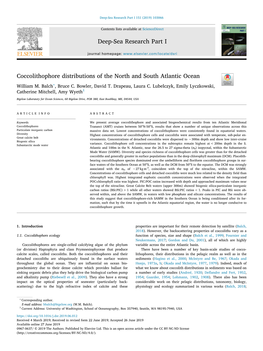 Coccolithophore Distributions of the North and South Atlantic Ocean T ∗ William M