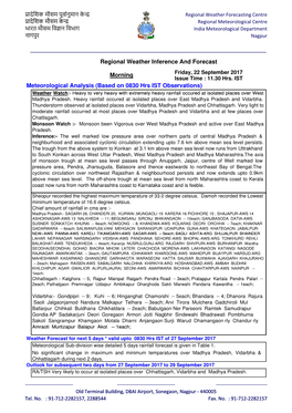 Regional Weather Inference and Forecast Meteorological Analysis