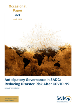 Anticipatory Governance in SADC: Reducing Disaster Risk After COVID-19