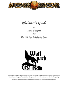 Phelanar's Guide