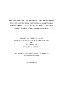 Policy Legacies and the Politics