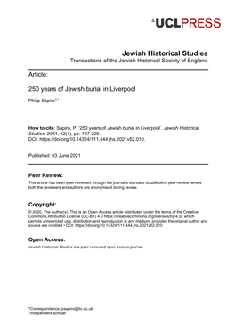 Jewish Historical Studies Transactions of the Jewish Historical Society of England
