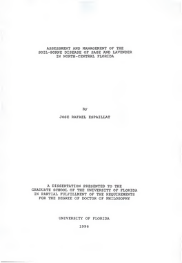 Assessment and Management of the Soil-Borne Disease of Sage and Lavender in North-Central Florida