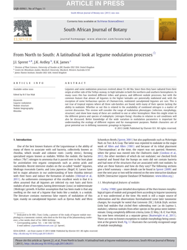 A Latitudinal Look at Legume Nodulation Processes☆