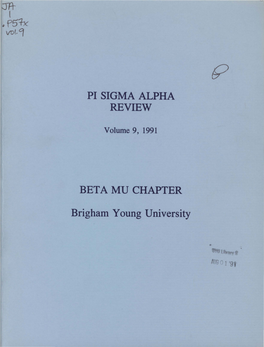 Pi Sigma Alpha Review, Vol. 9