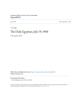 The Daily Egyptian, July 19, 1968