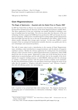 Giant Magnetoresistance