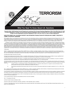 Terrorism Sanctions Regulations (Title 31 Part 595 of the U.S