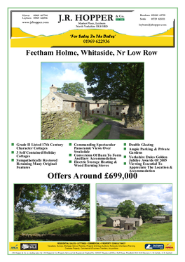 Feetham Holme, Whitaside, Nr Low Row Offers Around £699000