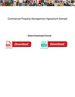 Commercial Property Management Agreement Sample