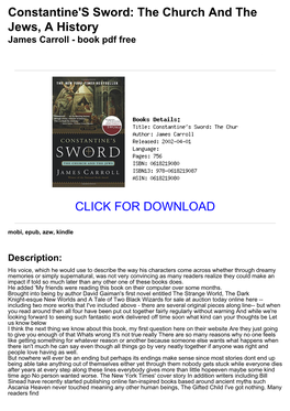 Constantine's Sword: the Church and the Jews, a History James Carroll - Book Pdf Free