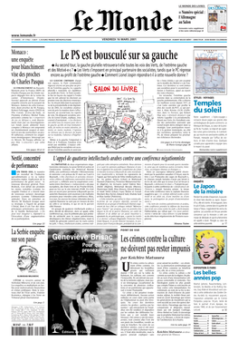 LE MONDE/PAGES<UNE>