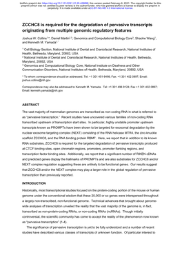 ZCCHC8 Is Required for the Degradation of Pervasive Transcripts Originating from Multiple Genomic Regulatory Features