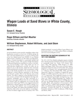 Wagon Loads of Sand Blows in White County, Illinois