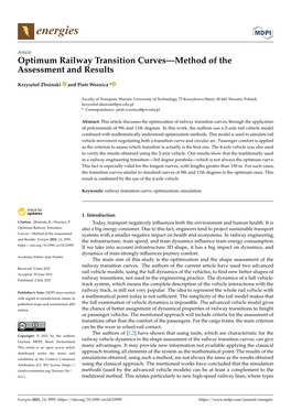 Optimum Railway Transition Curves—Method of the Assessment and Results