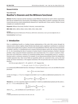 Noether's Theorem and the Willmore Functional