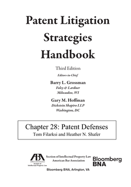 Patent Litigation Strategies Handbook Third Edition