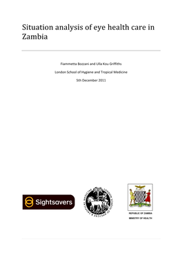 Situation Analysis of Eye Health Care in Zambia