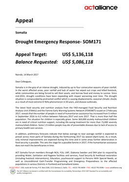 Appeal Somalia Drought Emergency Response