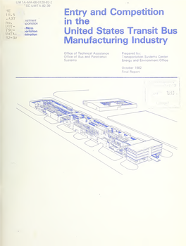 Entry and Competition in the United States Transit Bus Manufacturing